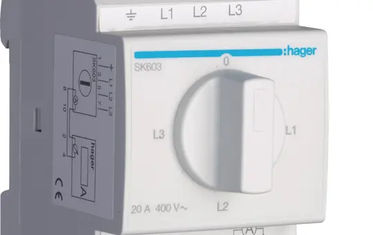 HAGER SK603 Amperemeter-Umschalter 4 Stellungen
