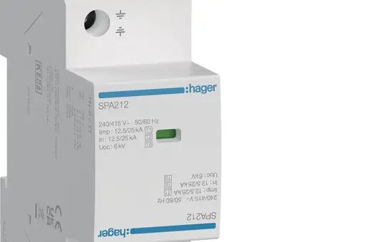 HAGER SPA212 Überspannungsableiter T1+T2+T3 2-polig, 12,5 kA, TNS/TT