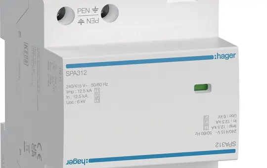 HAGER SPA312 Überspannungsableiter T1+T2+T3 3-polig, 12,5 kA, TN-C