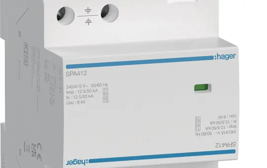 HAGER SPA412 Überspannungsableiter T1+T2+T3 4-polig, 12,5 kA, TNS/TT