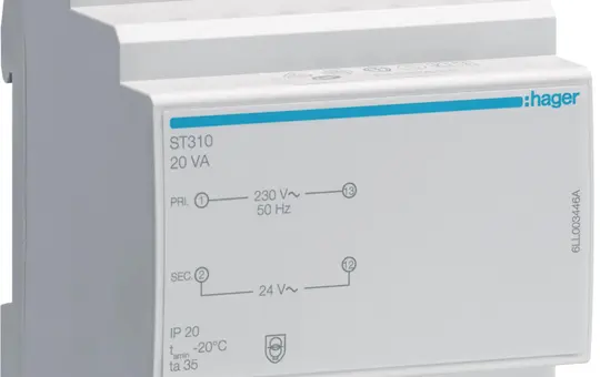 HAGER ST310 Sicherheitstrafo 230 V/24 V 20 W