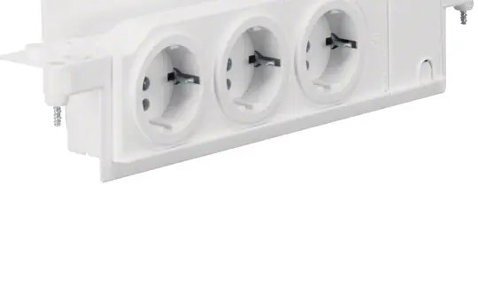 HAGER VZ00HW SCHUKO-Steckdose REG Volta 3-fach, drehbar, HWV im Austausch eines Schiebers