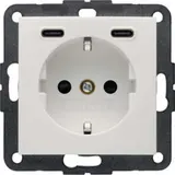 BERKER 48158989 SCHUKO-Steckdose S.1 USB-C/C PD, 3,0 A | polarweiß glänzend