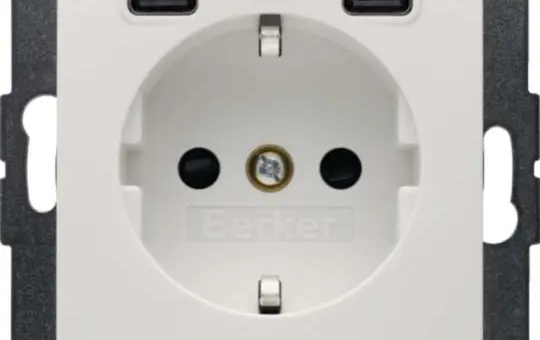 BERKER 48158989 SCHUKO-Steckdose S.1 USB-C/C PD, 3,0 A | polarweiß glänzend