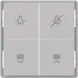 BERKER 81182224 Tasten für Tastsensormodul Serie Q 4-fach, beleuchtet | alu matt