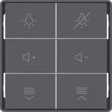 BERKER 81183126 Tasten für Tastsensormodul Serie Q 6-fach, bedruckt | anthrazit matt