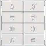 BERKER 81184129 Tasten für Tastsensormodul Serie Q 8-fach, bedruckt | polarweiß matt