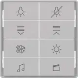 BERKER 81184224 Tasten für Tastsensormodul Serie Q 8-fach, beleuchtet | alu matt