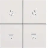 BERKER 81182189 Tasten für Tastsensormodul Serie S/B 4-fach, bedruckt | polarweiß matt