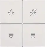 BERKER 81182289 Tasten für Tastsensormodul Serie S/B 4-fach, beleuchtet | polarweiß matt