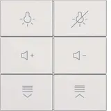 BERKER 81183189 Tasten für Tastsensormodul Serie S/B 6-fach, bedruckt | polarweiß matt