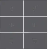 BERKER 81183286 Tasten für Tastsensormodul Serie S/B 6-fach, beleuchtet | anthrazit matt