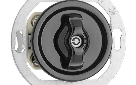 THPG 174006 Drehschalter Porzellan Wechselschalter | schwarz