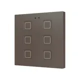 ZENNIO ZVITR6M KNX-Tastsensor Tecla RGB 6-fach | mokka