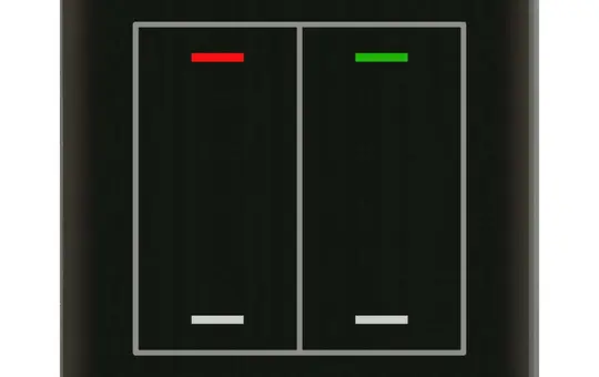 MDT GTL-200S.02S KNX-Glastaster II Light 2-fach, neutral, Secure | glas schwarz