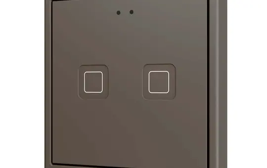 ZENNIO ZVITR70X2M KNX Tastsensor Tecla RGB 70 2-fach | mokka