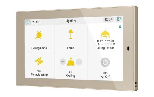 ZENNIO ZVICX50C KNX-Touchpanel CX50 Secure | champagner | 5 Zoll