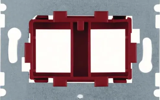 HAGER WDF4711R Tragring Modular-Jack 2-fach, rote Aufnahme