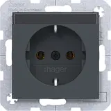 HAGER WAS1101AT SCHUKO-Steckdose A.x/C.x Schriftfeld | anthrazit matt