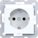 HAGER WAS1101WG SCHUKO-Steckdose A.x/C.x Schriftfeld | lichtweiß glänzend
