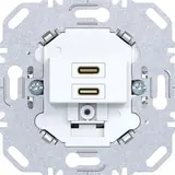 HAGER WAS4155WM USB-Ladesteckdose A.x/C.x 2-fach, USB-C | weiß matt