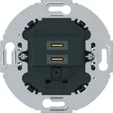 HAGER WTS4155BM USB-Ladesteckdose 1930 2-fach, USB-C | anthrazit matt